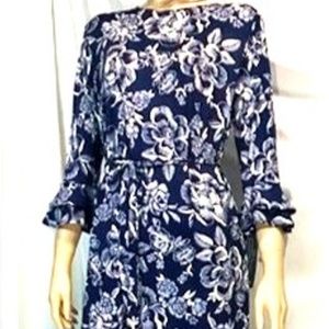 DEVORAH'S SECRET Modest Maxi Dress Navy Fleur Plus Size